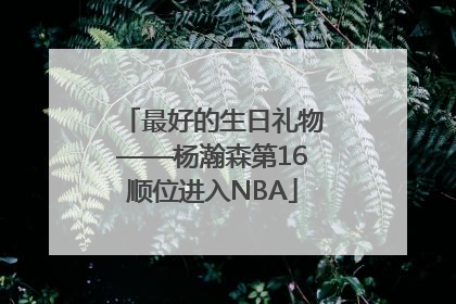 最好的生日礼物——杨瀚森第16顺位进入NBA