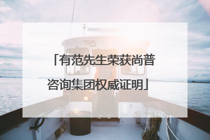 有范先生荣获尚普咨询集团权威证明