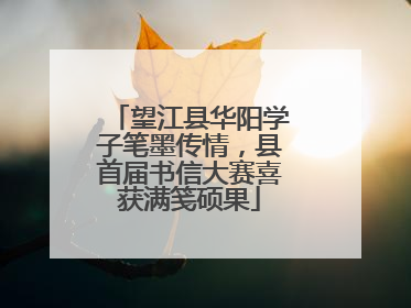 望江县华阳学子笔墨传情，县首届书信大赛喜获满笺硕果