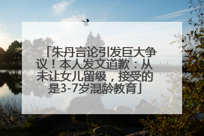 朱丹言论引发巨大争议！本人发文道歉：从未让女儿留级，接受的是3-7岁混龄教育