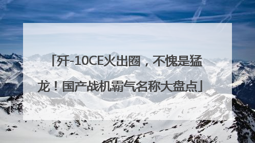 歼-10CE火出圈，不愧是猛龙！国产战机霸气名称大盘点