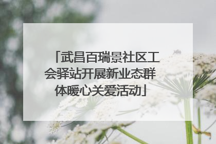 武昌百瑞景社区工会驿站开展新业态群体暖心关爱活动
