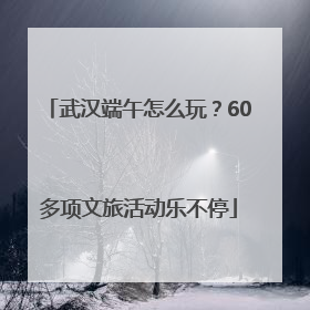 武汉端午怎么玩？60多项文旅活动乐不停