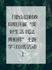 梁山县财政局组开展“美好生活 民法典相伴”主题学习宣传活动