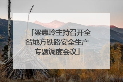 梁惠玲主持召开全省地方铁路安全生产专题调度会议