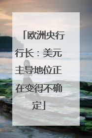 欧洲央行行长：美元主导地位正在变得不确定