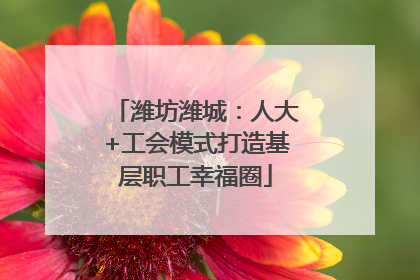 潍坊潍城：人大+工会模式打造基层职工幸福圈
