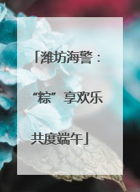 潍坊海警：“粽”享欢乐共度端午