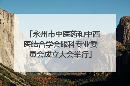永州市中医药和中西医结合学会眼科专业委员会成立大会举行
