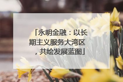 永明金融：以长期主义服务大湾区，共绘发展蓝图