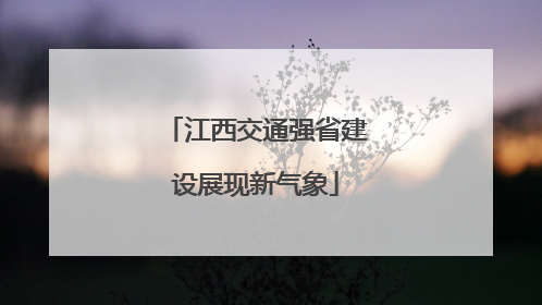 江西交通强省建设展现新气象