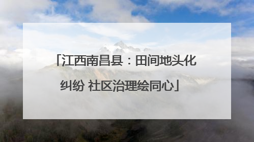 江西南昌县：田间地头化纠纷 社区治理绘同心