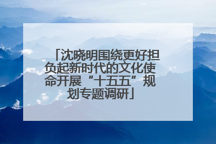 沈晓明围绕更好担负起新时代的文化使命开展“十五五”规划专题调研