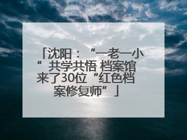 沈阳：“一老一小”共学共悟 档案馆来了30位“红色档案修复师”