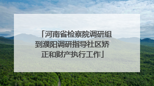 河南省检察院调研组到濮阳调研指导社区矫正和财产执行工作