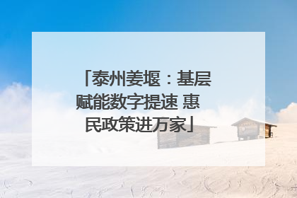 泰州姜堰：基层赋能数字提速 惠民政策进万家