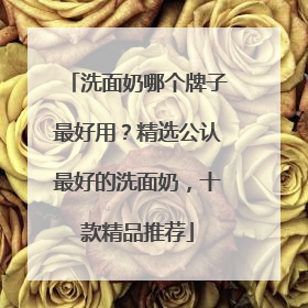 洗面奶哪个牌子最好用？精选公认最好的洗面奶，十款精品推荐