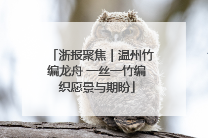 浙报聚焦｜温州竹编龙舟 一丝一竹编织愿景与期盼