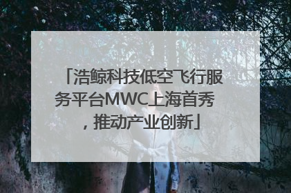 浩鲸科技低空飞行服务平台MWC上海首秀，推动产业创新