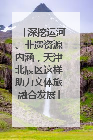 深挖运河、非遗资源内涵，天津北辰区这样助力文体旅融合发展