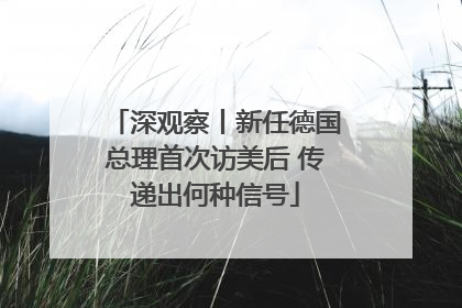 深观察丨新任德国总理首次访美后 传递出何种信号