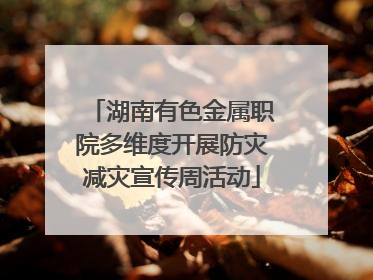 湖南有色金属职院多维度开展防灾减灾宣传周活动
