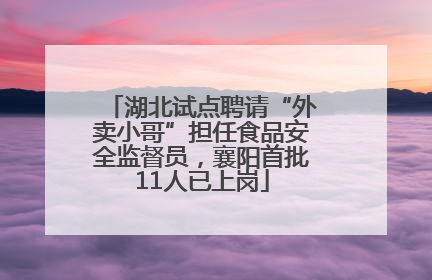 湖北试点聘请“外卖小哥”担任食品安全监督员，襄阳首批11人已上岗
