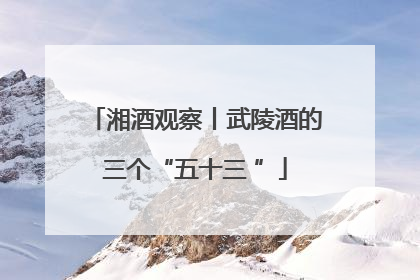 湘酒观察丨武陵酒的三个“五十三 ”