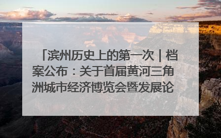 滨州历史上的第一次｜档案公布：关于首届黄河三角洲城市经济博览会暨发展论坛情况的总结报告