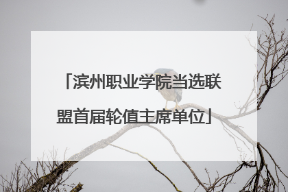 滨州职业学院当选联盟首届轮值主席单位