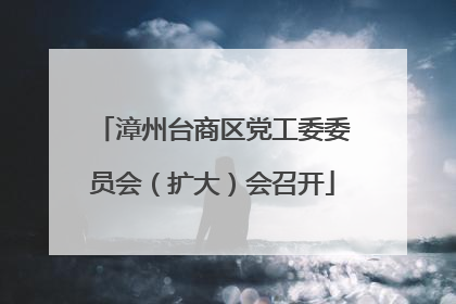 漳州台商区党工委委员会（扩大）会召开