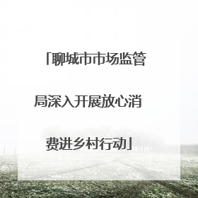 聊城市市场监管局深入开展放心消费进乡村行动