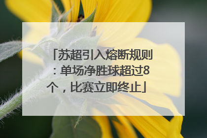 苏超引入熔断规则：单场净胜球超过8个，比赛立即终止