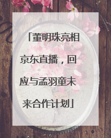 董明珠亮相京东直播，回应与孟羽童未来合作计划