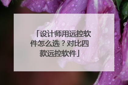 设计师用远控软件怎么选？对比四款远控软件