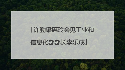 许勤梁惠玲会见工业和信息化部部长李乐成