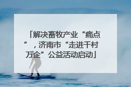 解决畜牧产业“痛点”，济南市“走进千村万企”公益活动启动