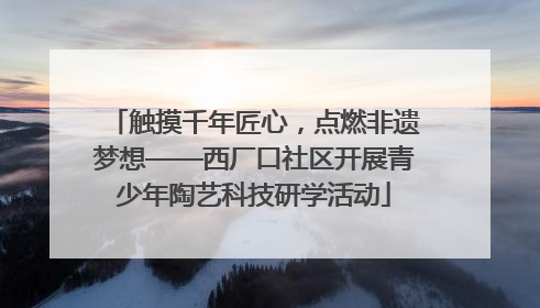 触摸千年匠心，点燃非遗梦想——西厂口社区开展青少年陶艺科技研学活动