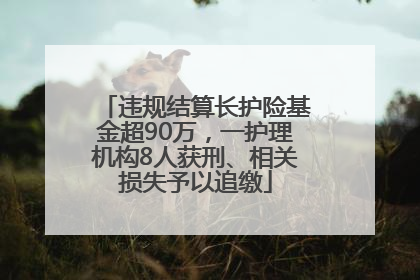 违规结算长护险基金超90万，一护理机构8人获刑、相关损失予以追缴