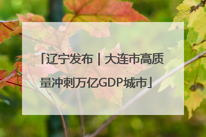 辽宁发布｜大连市高质量冲刺万亿GDP城市