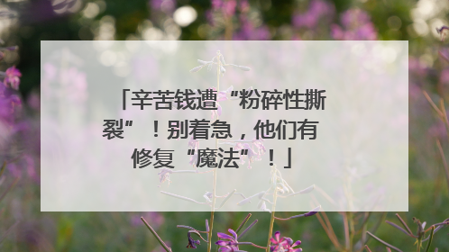 辛苦钱遭“粉碎性撕裂”！别着急，他们有修复“魔法”！