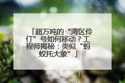 超万吨的“湾区伶仃”号如何移动？工程师揭秘：类似“蚂蚁托大象”