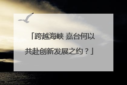 跨越海峡 嘉台何以共赴创新发展之约？