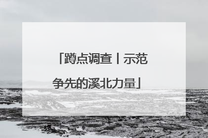 蹲点调查丨示范争先的溪北力量