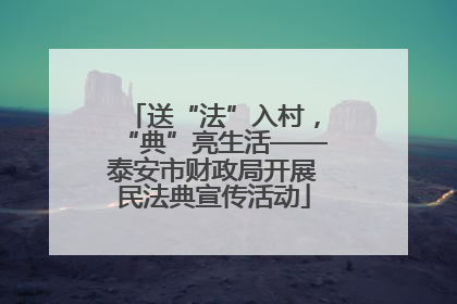送“法”入村，“典”亮生活——泰安市财政局开展民法典宣传活动