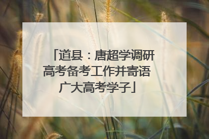 道县：唐超学调研高考备考工作并寄语广大高考学子