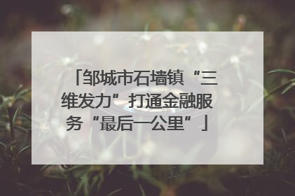 邹城市石墙镇“三维发力”打通金融服务“最后一公里”