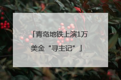 青岛地铁上演1万美金“寻主记”