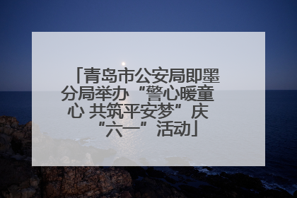 青岛市公安局即墨分局举办“警心暖童心 共筑平安梦”庆“六一”活动