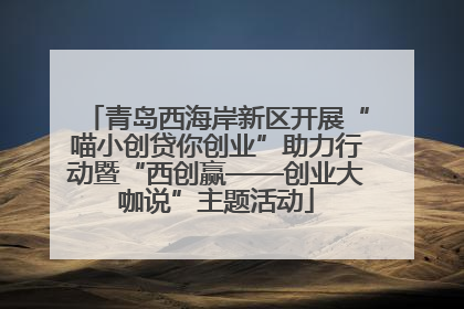青岛西海岸新区开展“喵小创贷你创业”助力行动暨“西创赢——创业大咖说”主题活动